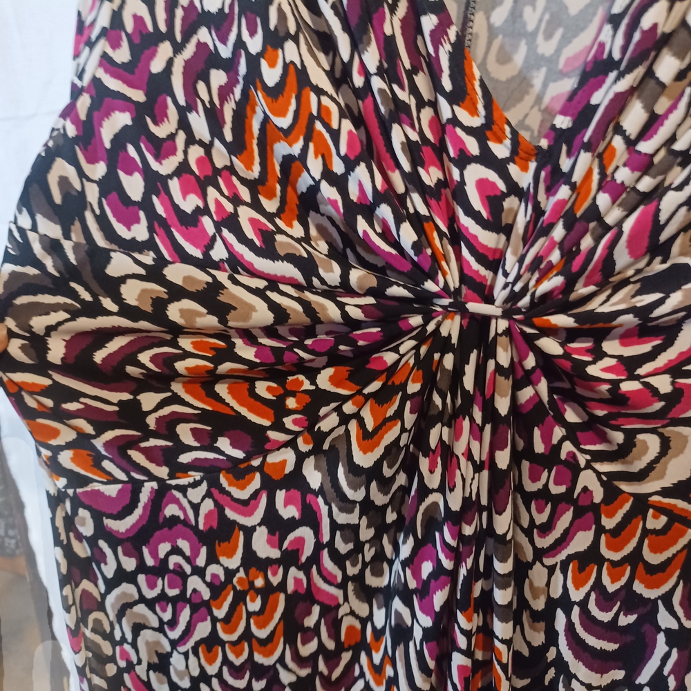 Ny Collection Gray And Orange Patterned Dress (D) - image 7